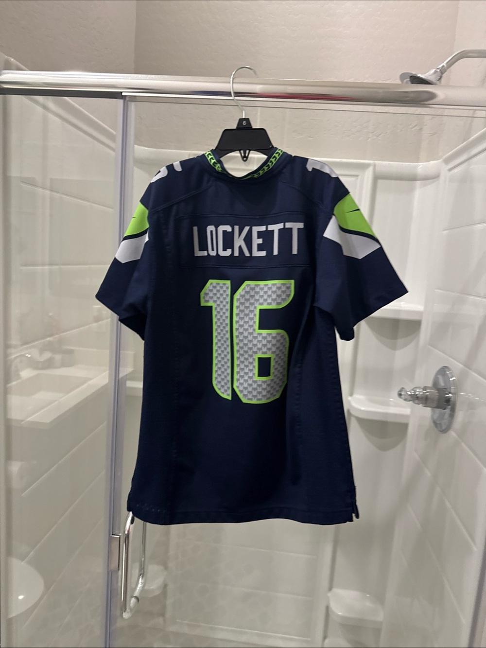 NFL Youth Navy and Neon Green Lockett #16 Jersey